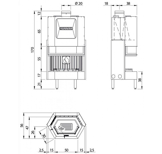 Piazzetta ht 750 acciaio, дверца - хромированная, нержавеющая сталь_1