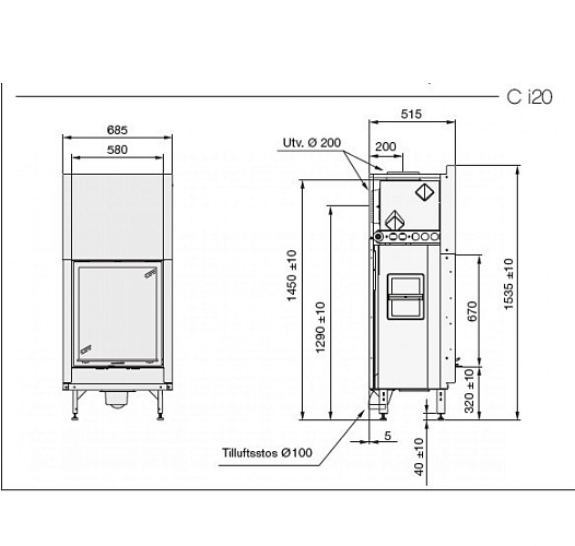 Contura i20d, внешняя сторона двери стеклянная_1