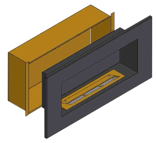 Теплоизоляционный корпус ZeFire для встраивания в мебель для очага 600 мм_0