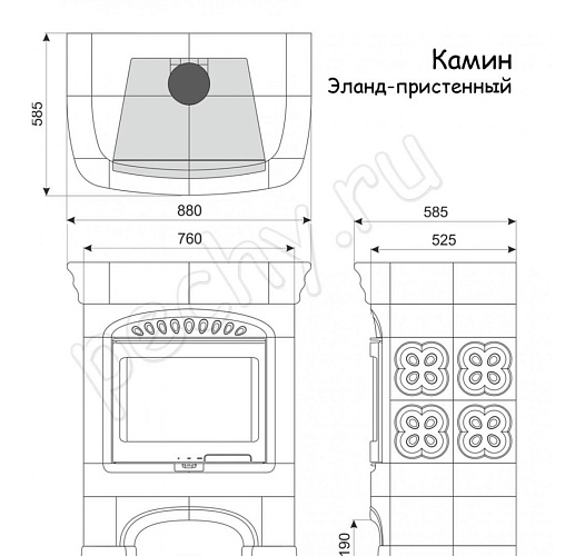 Contura эланд пристенный. керамика: бирюза, ваниль, карамель, олива, малахит, шоколад, вишня_2