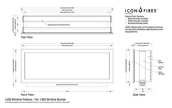 ICON FIRES Slimline Firebox 1650FSS_2